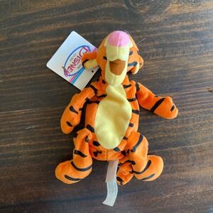 Disney Store Tigger Mini Bean Bag Plush Winnie the Pooh Orange Striped 9" NWT